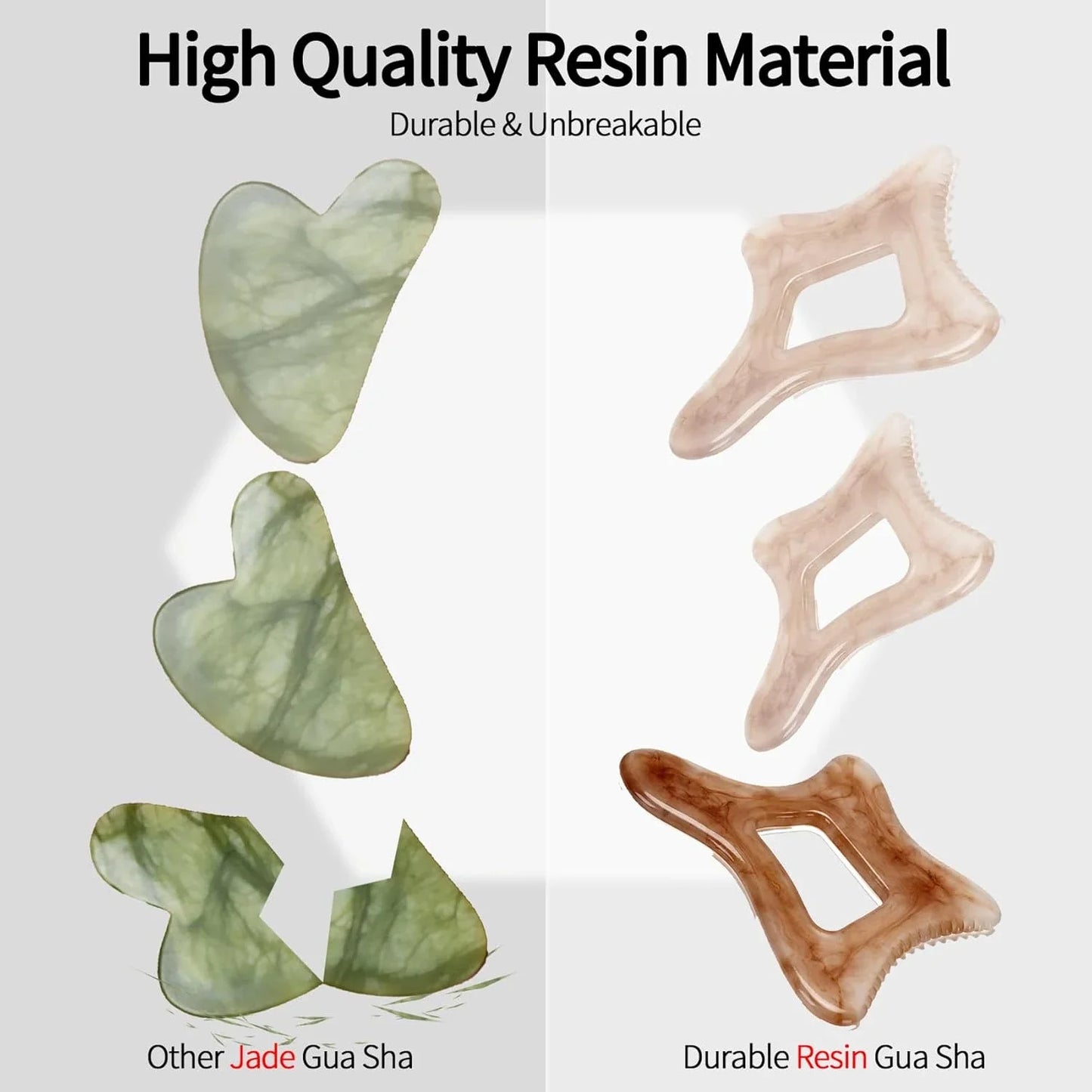 Resin Body Gua Sha Tool Large Gua Sha Body Tool Cellulite Massage Tool Lymphatic Drainage Tool for Face, Back Body Shaping Tools