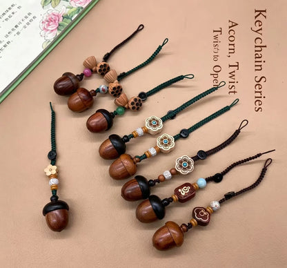 S12 Small Acorn Urn Pendant Necklace Portable Pet Ashes Keepsake for Dog Cat Memorial，Warmth Keeps Love Alive Forever.