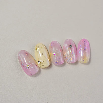 Gold Silver Starlight Laser Pink Colorful Glitter Star Bronzing Rhinestones Relief Nail Art Decorations Stickers Manicure Decals
