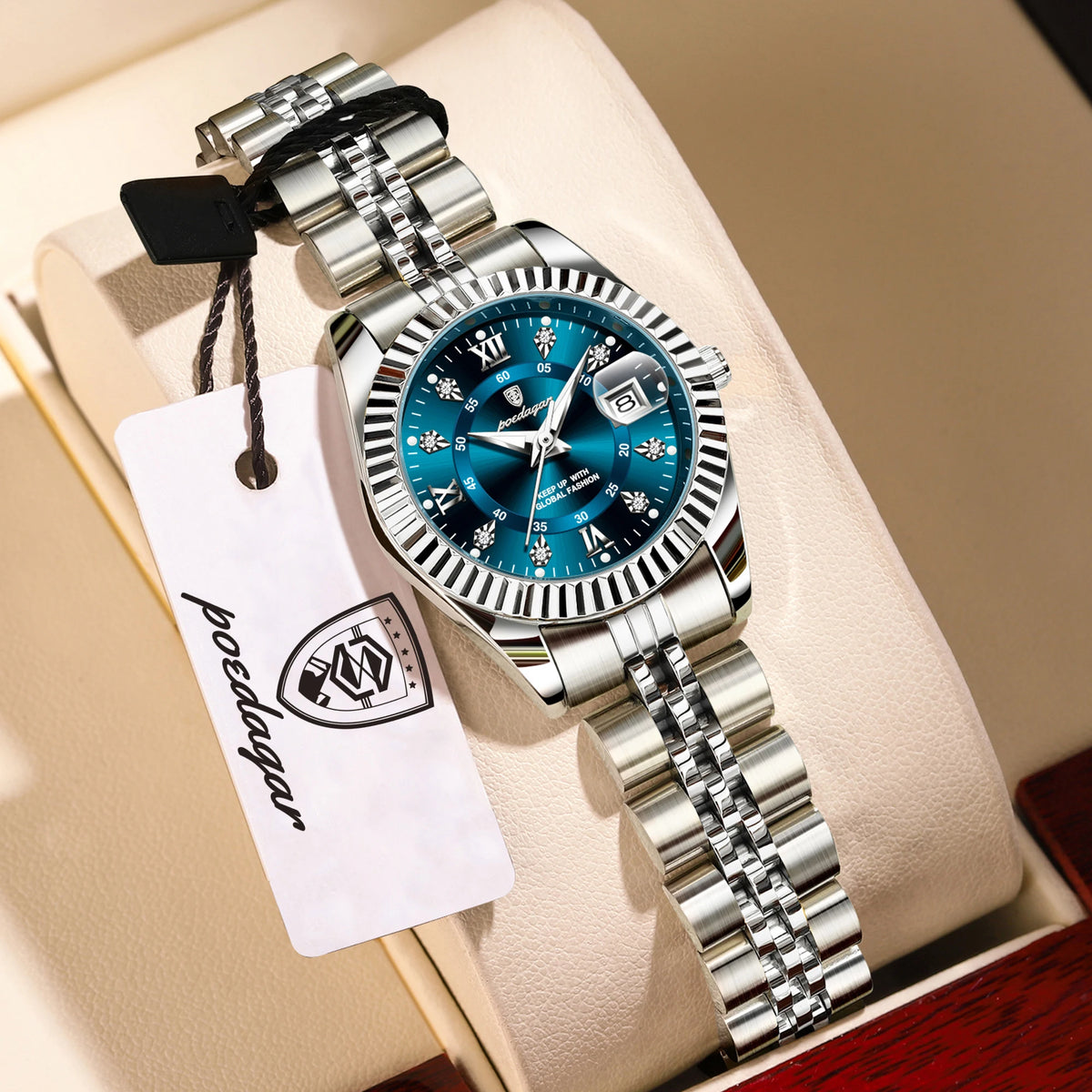 POEDAGAR Elegant Women's Watch Waterproof Luminous Date Fashion Ladies Wristwatch Stainless Steel Quartz Watches For Women Reloj
