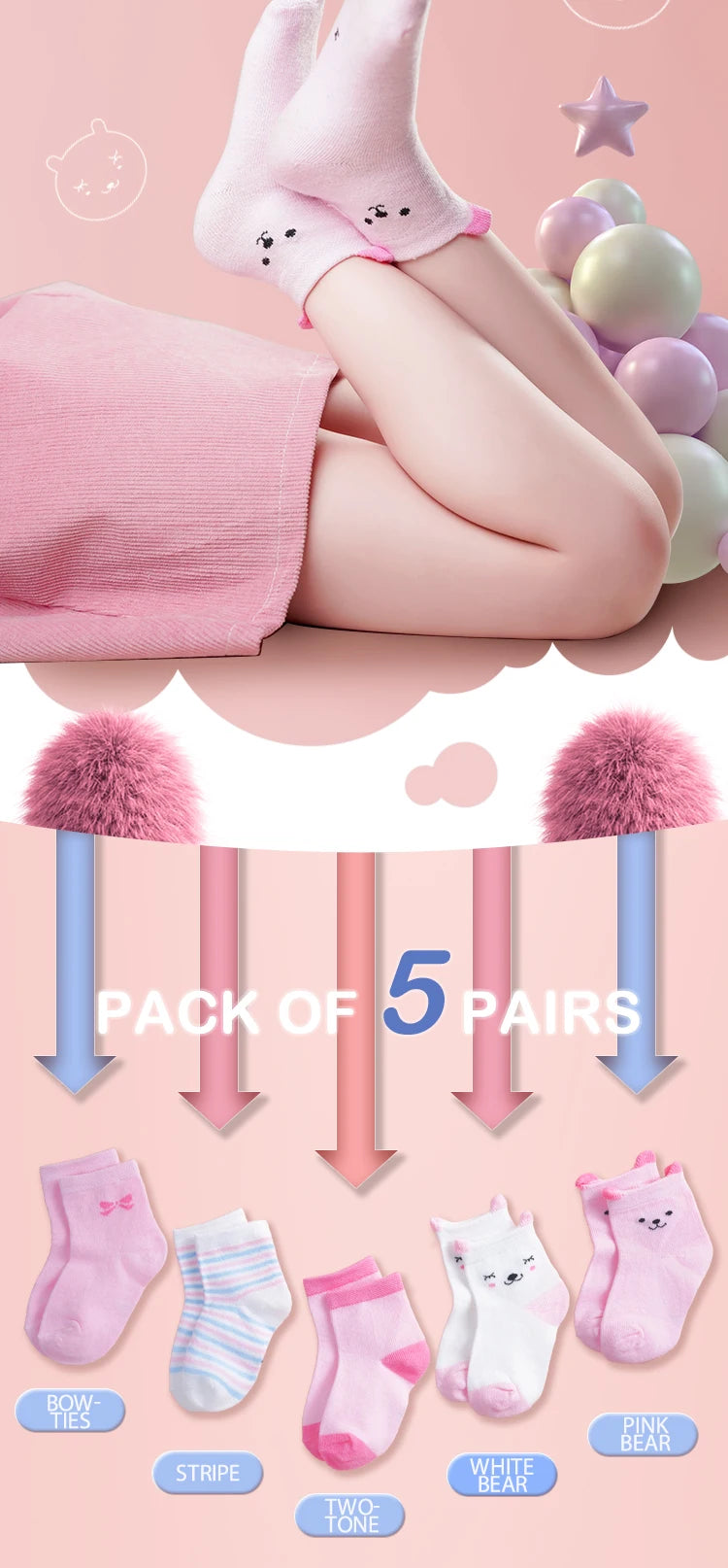 5Pairs/Lot Cotton Kids Anti-Slip Winter Socks Casual Baby Boys Girls Sock Floor Children's Socken With  Grips Kids For 0-8 Years