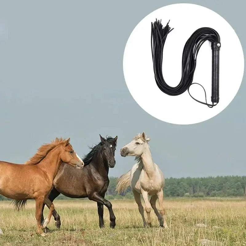 New Horsewhip Riding Sports Equipment Anti Slippery PU Leather Handle Horse Whip Racing Equestrian Tool