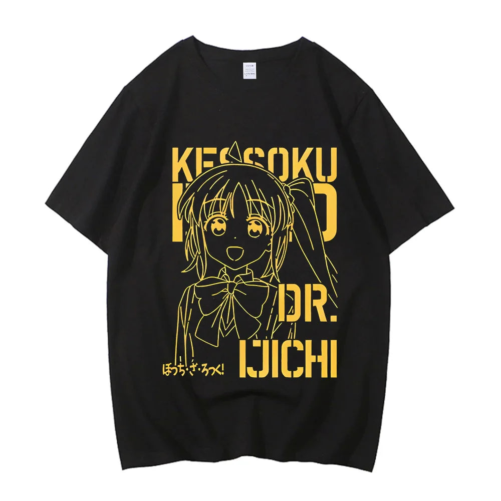 Unisex Anime Cos BOCCHI THE ROCK Hitori Gotoh Ljichi Nijika Cotton Casual Short Sleeve Tees High Quality Streetwear