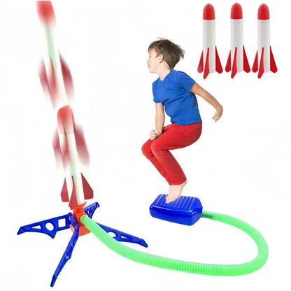 Air Rocket Foot Pump Launcher Outdoor Rocket Impact Flying Soaring Rocket Toy Feet Jumping Sport Puzzle Assemble Toy