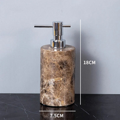 Emperador Dark Natural Marble Bathroom Set Brown Luxury Toothbrush Holder Soap Dish Soap Dispenser Bathroom Accessories