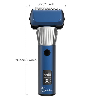 Hatteker 5-D Reciprocating Shaver for Men Home Use Beard Trimmer with LCD Digital Display Mesh Whitener USB Haircut Machine