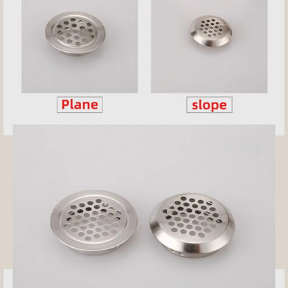 10pcs Round Cabinet Air Duct Vent Dia.19-53mm Stainless Steel Louver Mesh Hole Plug Decoration Cover Wardrobe Grille Ventilation