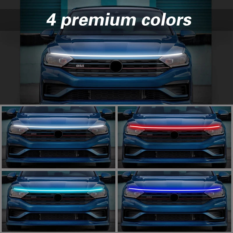 Car Flashing 1Pcs Car LED DRL Daytime Running Light For Alfa Romeo Stelvio 2017-2023 Universal Flexible Decorative Light Strip