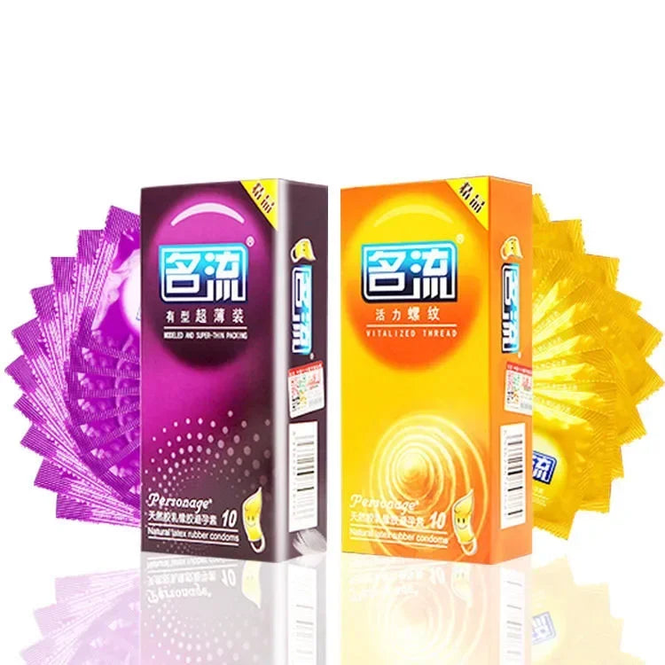 PERSONAGE 60PCS Condoms Ultra Thin Particle Spike Condom Spike Intimate Lubricated Adult Sex Product Contraception for Men