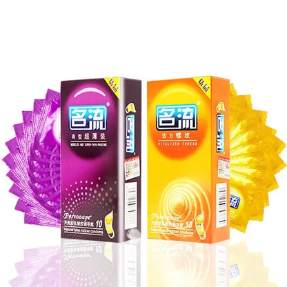 PERSONAGE 60PCS Condoms Ultra Thin Particle Spike Condom Spike Intimate Lubricated Adult Sex Product Contraception for Men