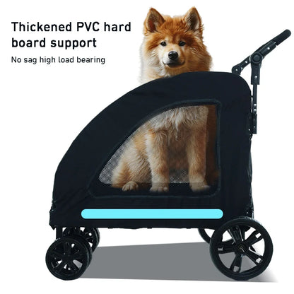 Large-sized Pet Stroller for Outdoor Travel Dog Mobility Scooter Large Capacity Dog Car Multifunctional Foldable Pet Stroller