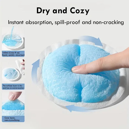 100pcs Ultra-Absorbent Disposable Breast Nursing Pads for New Moms - Slim, Breathable & Super Absorbent