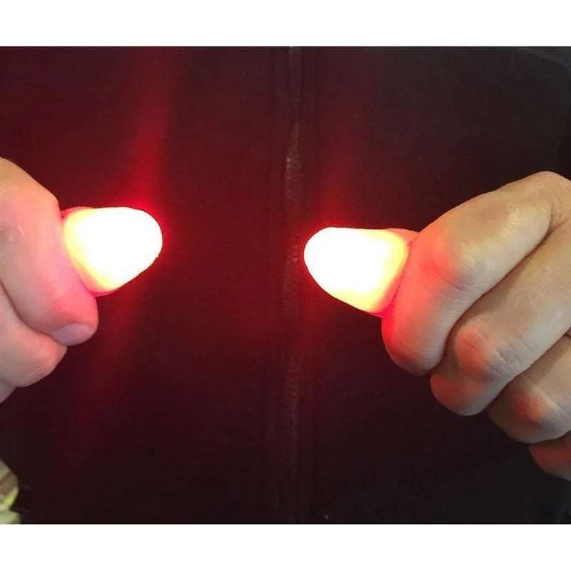 2/4/6pcs Magic Light Up Finger Fingers LED Tricks Thumb Props Christmas Christmas Festival Party Novelty Funny Toys