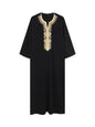 2024 Traditional Embroidery Men's Moroccan short sleeve Thobe Jubba Kandora Dishdasha robe Islamic dress Ramadan abaya