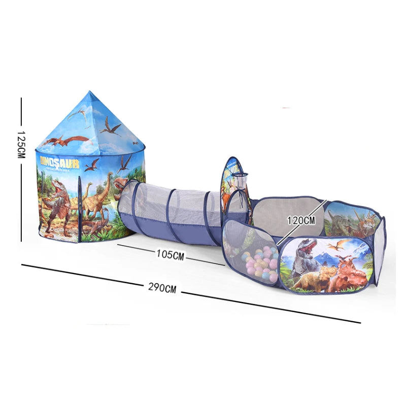 3PC Kids Play Tent with Tunnel and Ball Pit,  Play Tents for Toddlers Playhouse, Indoor & Outdoor Starry Sky Tent with Carry Bag