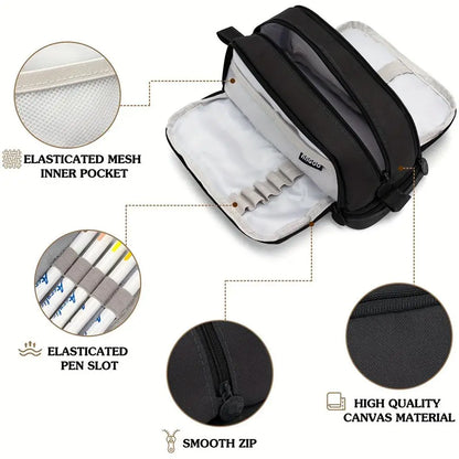 Macaron Color Large Capacity Pencil Case Multi Layer Compartments Eco Friendly Material Zipper Closure for School Storage Bag