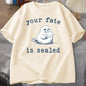 Your Fate Is Sealed T-Shirt Women Harajuku Funny Tshirt Animal Retro Y2k Fashion Top Short Sleeve Letter Print T Shirt Tops