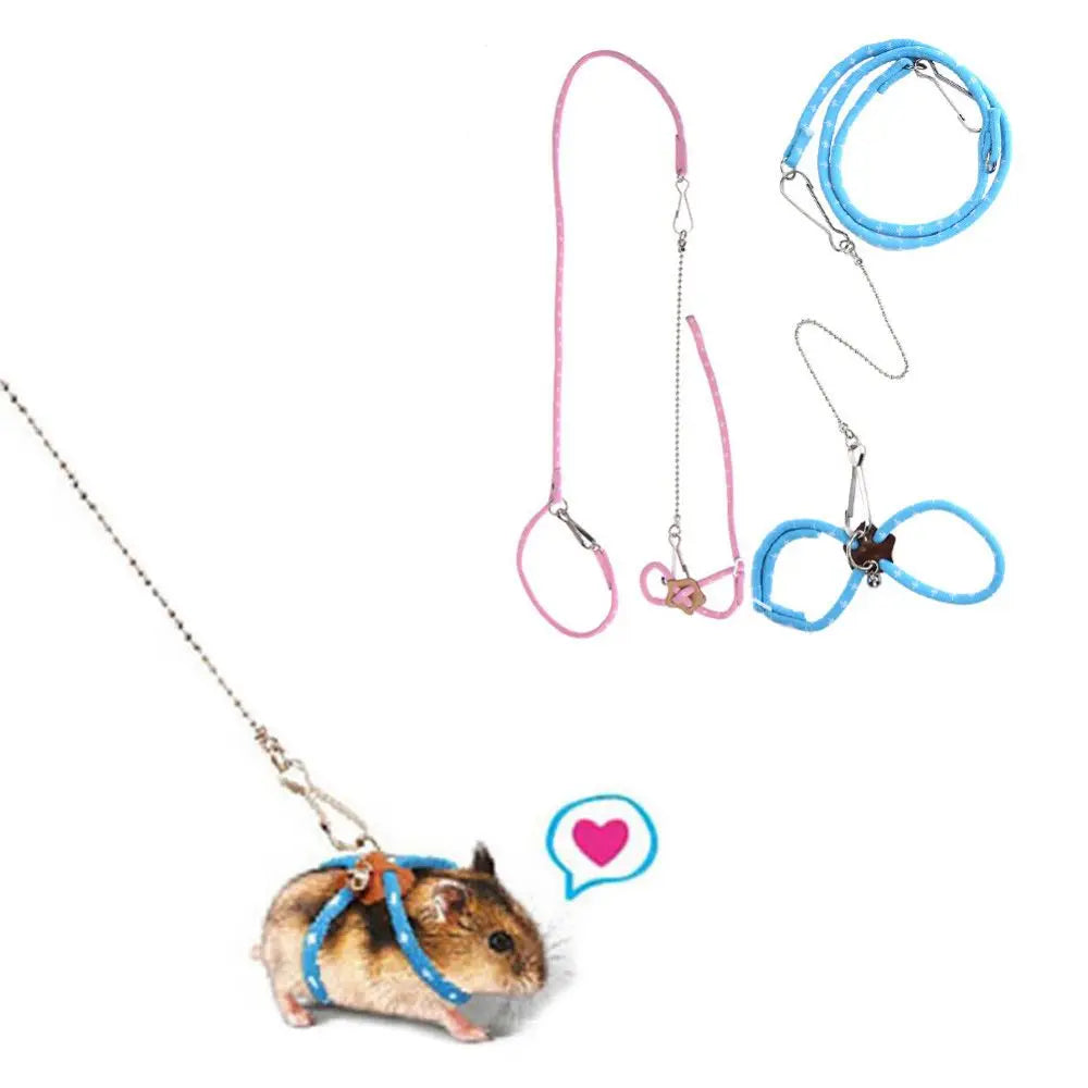 Lovely Small Ferret For Rat Squirrel Chinchilla Nylon Rope With Bell Walking Lead Pet Supplies Hamster Leash Mouse Vest