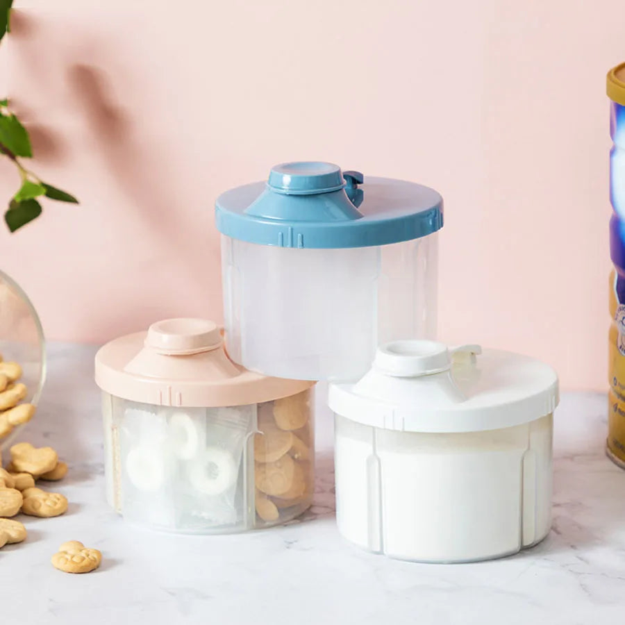 4 Compartments Baby Food Storage Box Newborn Milk Powder Newborn Baby Things Snacks CupsContainer Formula Dispenser Portable