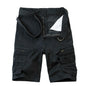 2026 Summer Men's Cotton Cargo Shorts Multi-Pocket Casual Short Pants Male Hiking Loose Solid Jogging Shorts No Belt Plus Size