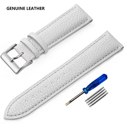 SAMCO Genuine Leather Watch Band 12/14/16/18/19/20/21/22/24 mm Watch Strap for Man Women High-quality Wrist Watchband + Tool