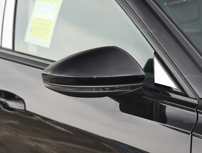 High Quality Carbon Fiber Glossy Black Replacement Side Mirror Covers Cap for Audi A6 S6 RS6 C8 A7 S7 RS7 A8 Left hand Drive