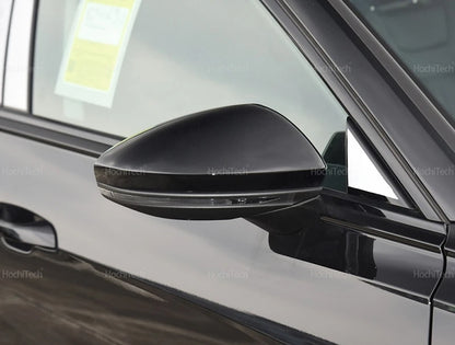 High Quality Carbon Fiber Glossy Black Replacement Side Mirror Covers Cap for Audi A6 S6 RS6 C8 A7 S7 RS7 A8 Left hand Drive