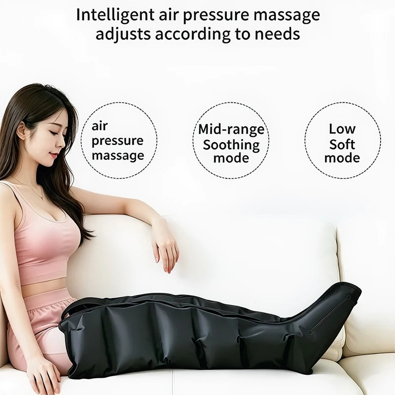 Air Pressure Leg Massager Foot Circulation Massage  Boots Kneading Squeeze Deep Relaxation Calf With Remote Control Adjustable