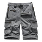 Men's Casual Shorts Summer Multi Pocket Workwear Shorts Male 100% Cotton Solid Breathable Fishing Cargo Knee Length Trousers