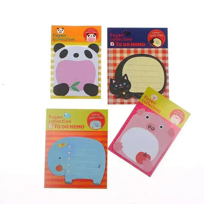 1 Pcs Sticker Cute Kawaii Animal Sticky Notes Notepad Memo Pads Office School Supply Stationery Panda Cat Hare Bookmark Post