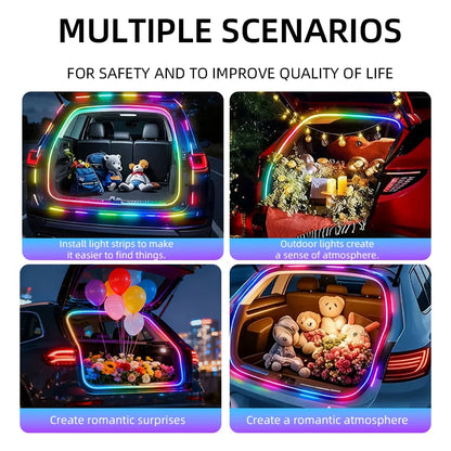 New car universal trunk and trunk lights with colorful lighting APP control LED ambient light RGB decorative light