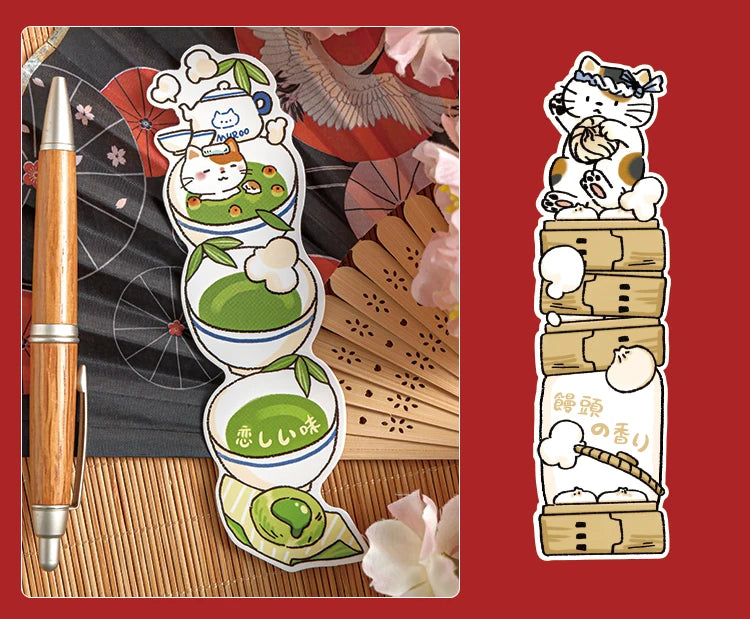 30 Sheets/Set Cute Cat Bookmark for Reading Creative Cat-Shaped Paper Bookmarks Decorative Paper Cards Stationery Gift