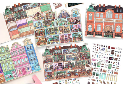 Kawaii College of Fine Arts 3D Candy Apartment Landscape Sticker  DIY Pocket Cabin Scene festival gift