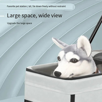 Medium To Large Dog Pet Stroller Multifunctional and Foldable Suitable for Outdoor Travel, Large Size for Commuting and Portable