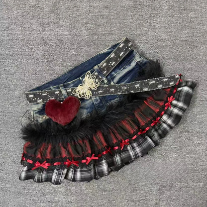 Casual American Vintage Mini Skirt For Women Y2K Subculture Punk Retro Style Sexy Slim Jean Skirts Party Outfits Teen Girls 2026