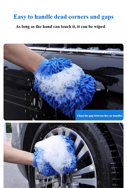 Microfiber Car Wash Cloth Gloves Automotive Double-sided Cleaning Drying Towels Thicken Chenille Vehicle Window Glass Supplies