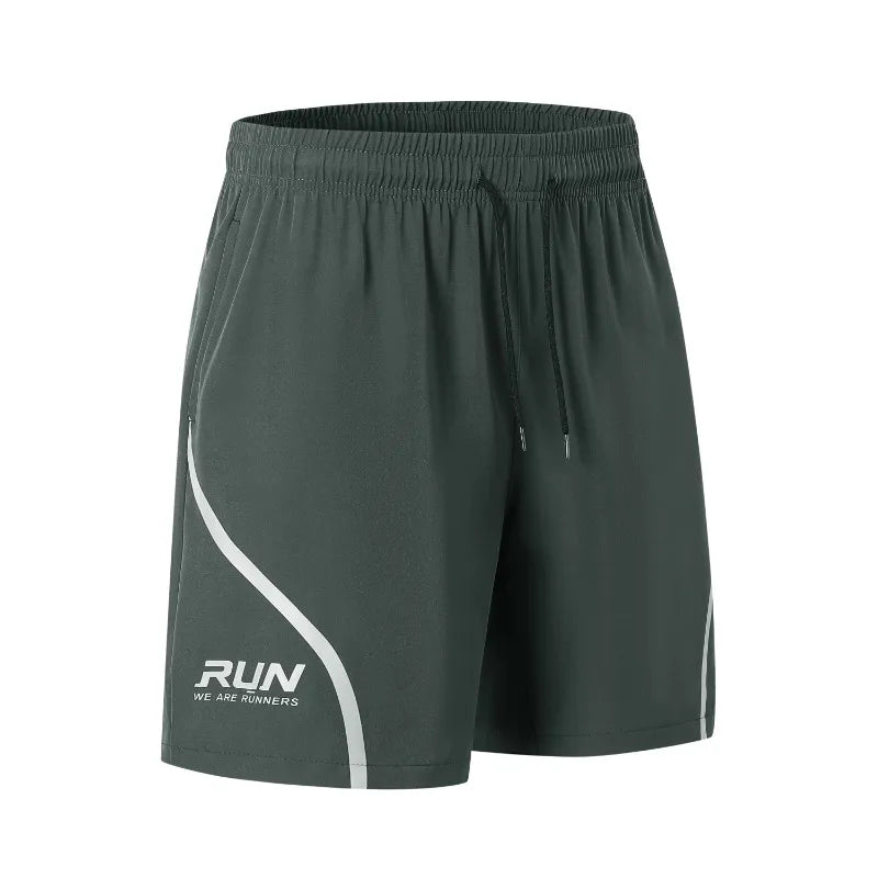 Muscle Fitness Casual Running Five-point Pants Men Reflective Stripe Basketball Training Quick-drying Breathable Training Shorts