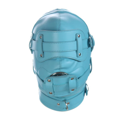 BDSM PU Leather Sexy Hood Masks Costumes Adults Cosplay Party Face Mask Metal Buckle Blindfold Hood Punk Role Play Accessories