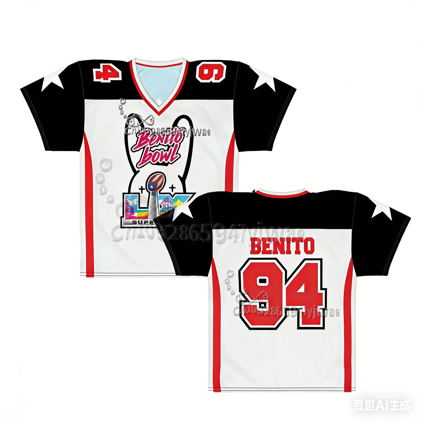Benito Rugby Jersey Benito Bowl Lx Halftime 2026 Jersey V-Neck Half Time Show Sportswear Fans Gift Summer Men's Women's Shirts