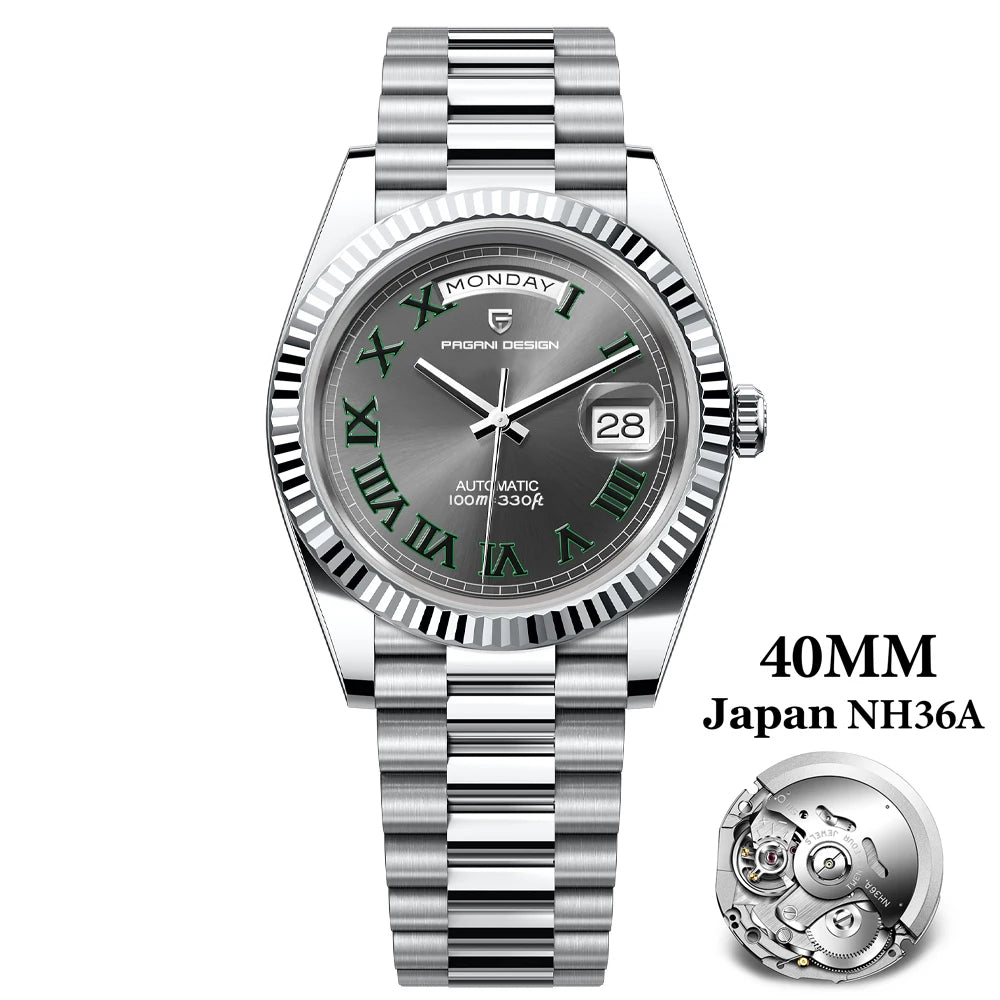 PAGANI DESIGN 2026 New Luxury Rose Gold DD40 Automatic Watch For Men 8285 Mechanical Wristwatch Men Stainless Steel Waterproof