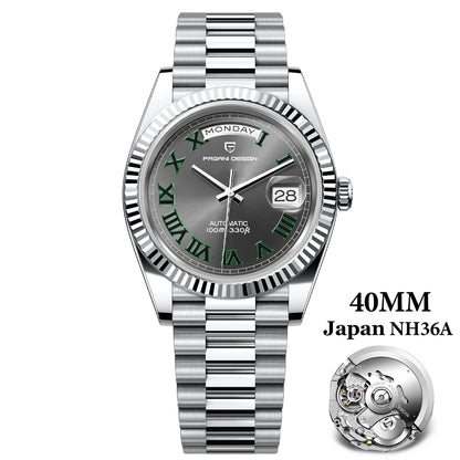 PAGANI DESIGN 2026 New Luxury Rose Gold DD40 Automatic Watch For Men 8285 Mechanical Wristwatch Men Stainless Steel Waterproof