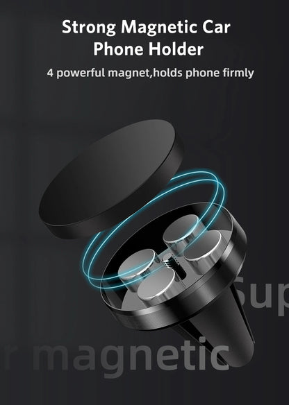 Magnetic Car Mobile Phone Holder Air Vent Clip Smart Phone Stand Mini Magnetic Car GPS Bracket For iPhone Huawei Xiaomi Realme