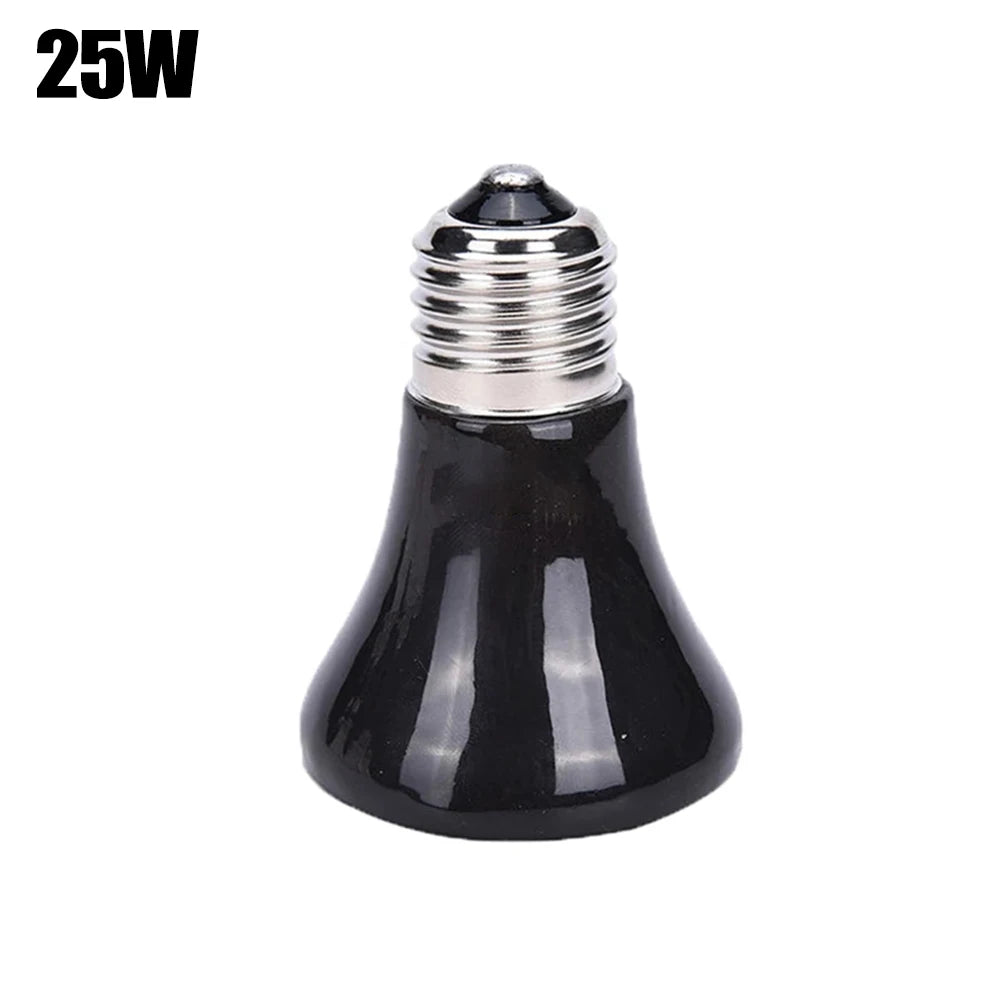 1PCS Heat Emitter Bulb 25-75W Black Ceramic Pet Reptile Breed Light Brooder Lamp Bulb For Home Pet Renovation Accessories