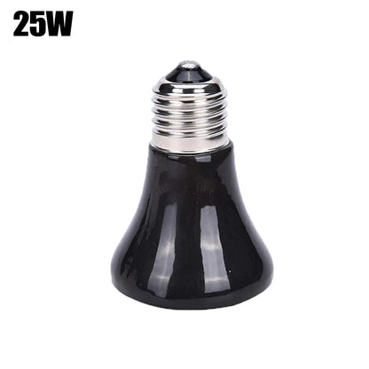1PCS Heat Emitter Bulb 25-75W Black Ceramic Pet Reptile Breed Light Brooder Lamp Bulb For Home Pet Renovation Accessories
