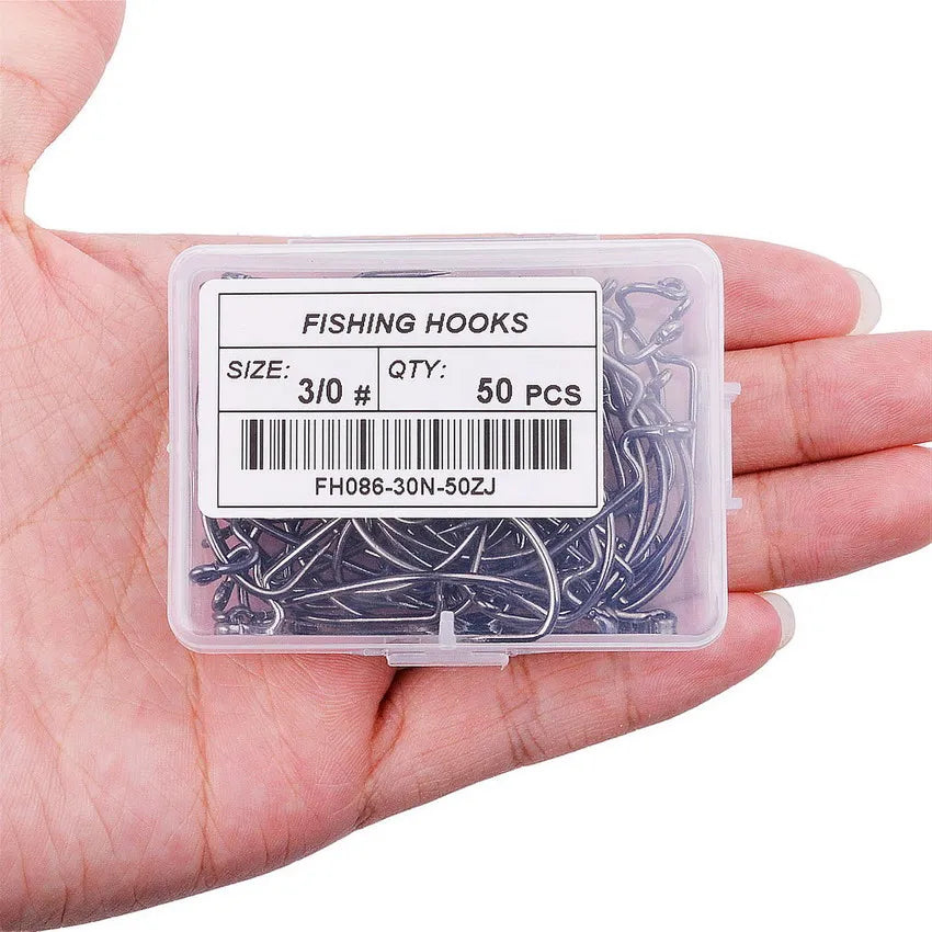 10pcs/ Box Fishing hook Offset 8# - 5/0# crank hook for soft worm bait fishhook crankbait fishing tackle accessories pesca hooks