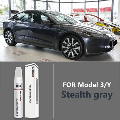 Suitable for Tesla Model 3 Y X S Automotive Paint Repair Pen Pearl White Clearcoat Pen Paint Repair Set Wheel Hub Silver