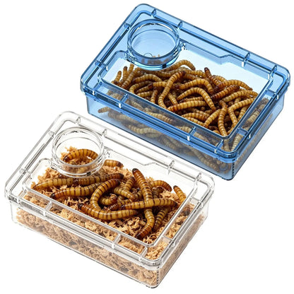 Safe Escape Proof Compartment Reptile Food Dish for Leopard Gecko Hermit Crab Frog Spider Chameleon Iguana Lizard Tarantula