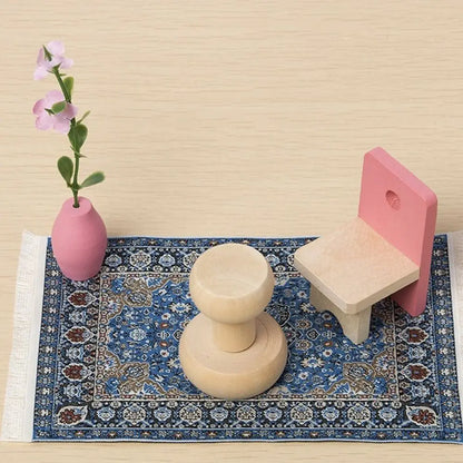 Turkish Style Miniature Weaving Rug Playing House Floor Coverings Dollhouse Carpet  1:12 Scale Doll Accessories