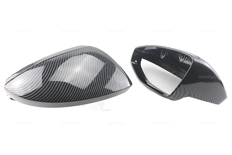 High Quality Carbon Fiber Glossy Black Replacement Side Mirror Covers Cap for Audi A6 S6 RS6 C8 A7 S7 RS7 A8 Left hand Drive