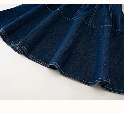 Fashion Girl Skirt Jeans Denim Skirt Mid Length A Line Teenager Girls Clothes Kids Children School Outfit Casual Plus Size
